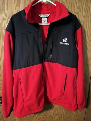 Columbia Sportswear Company Wisconsin Badgers Full Zip Fleece Jacket Size L