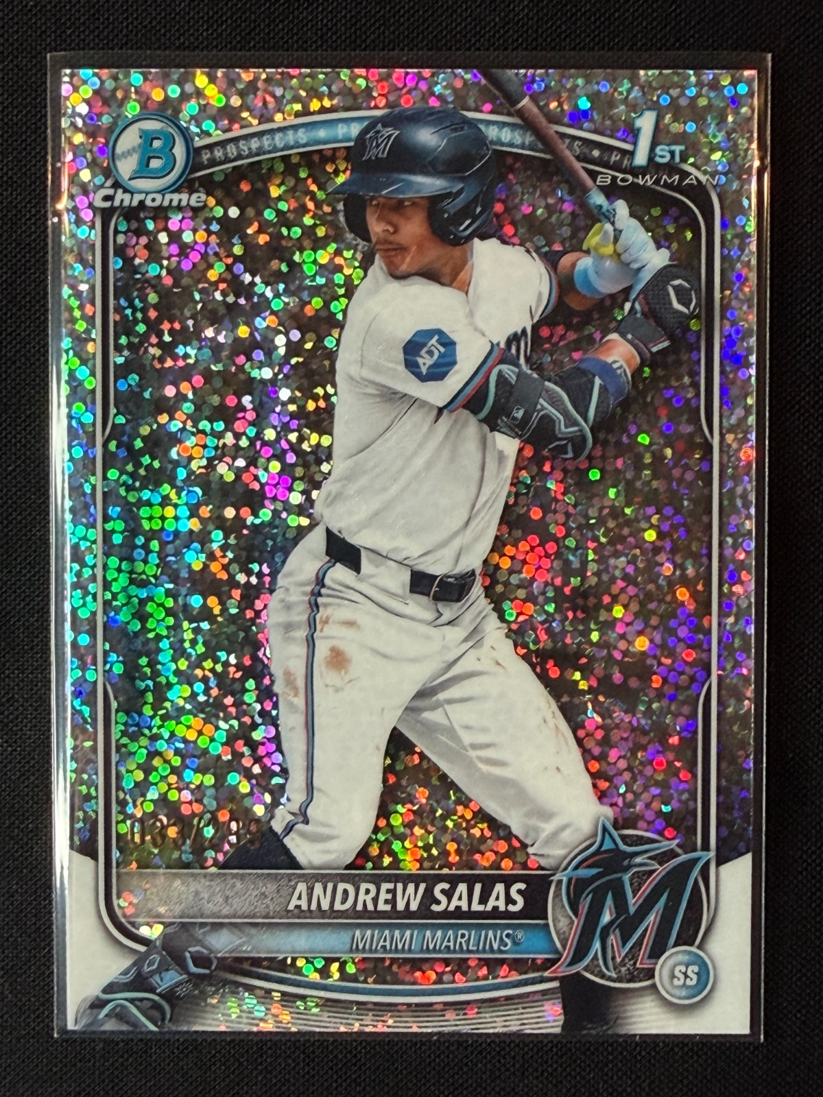 Andrew Salas 2025 1st Bowman Chrome Speckle Refractor /299 Marlins