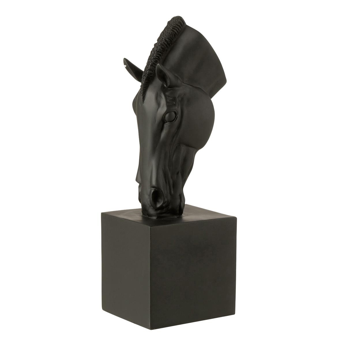Buste de Cheval Décoratif Hollywood Noir 44cm Statuette