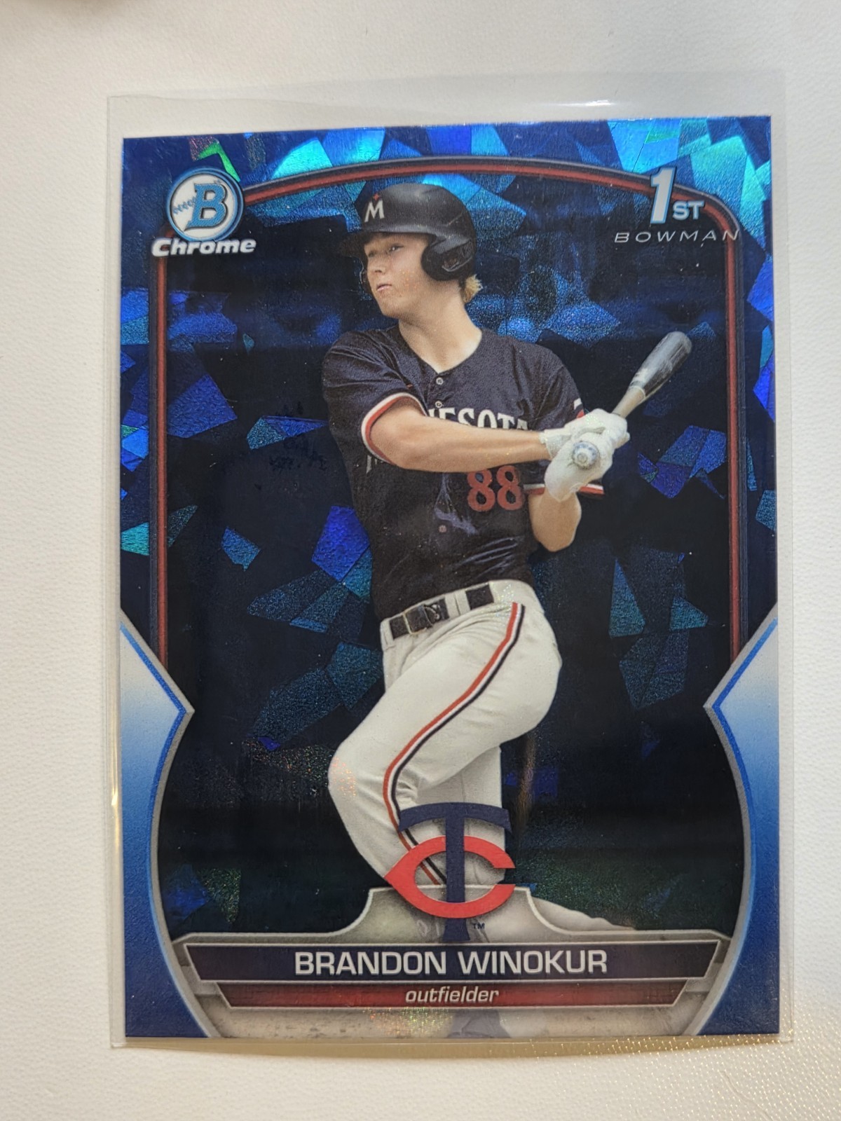 2023 Bowman Chrome 1st Refractor Sapphire Brandon Winokur BDC 69 Twins