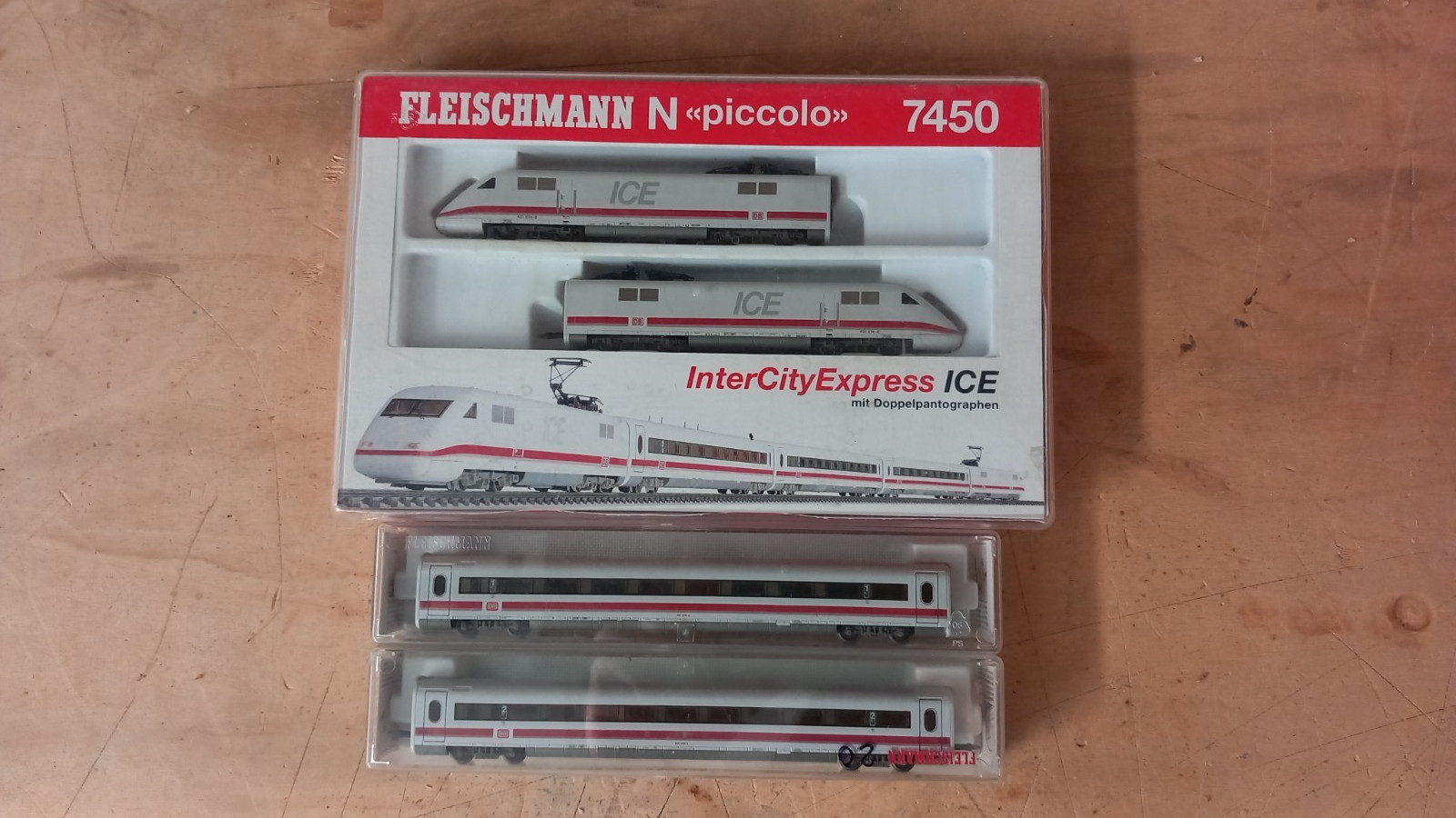 Fleichmann Spur N 1:160 - 7450 7443 7447 - 4-tlg ICE 1 mit doppelpantograf - OVP
