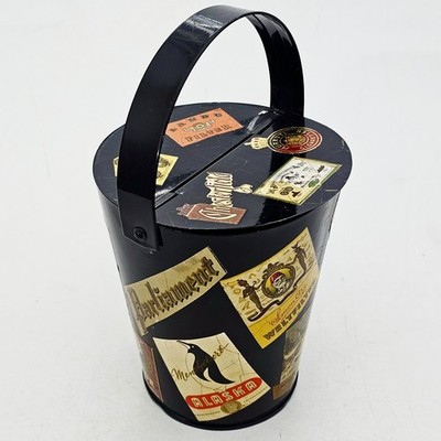 Vintage 50er Jahre BLECH ZIGARREN EISWÜRFEL BEHÄLTER Ice Tin Bucket Blecheimer