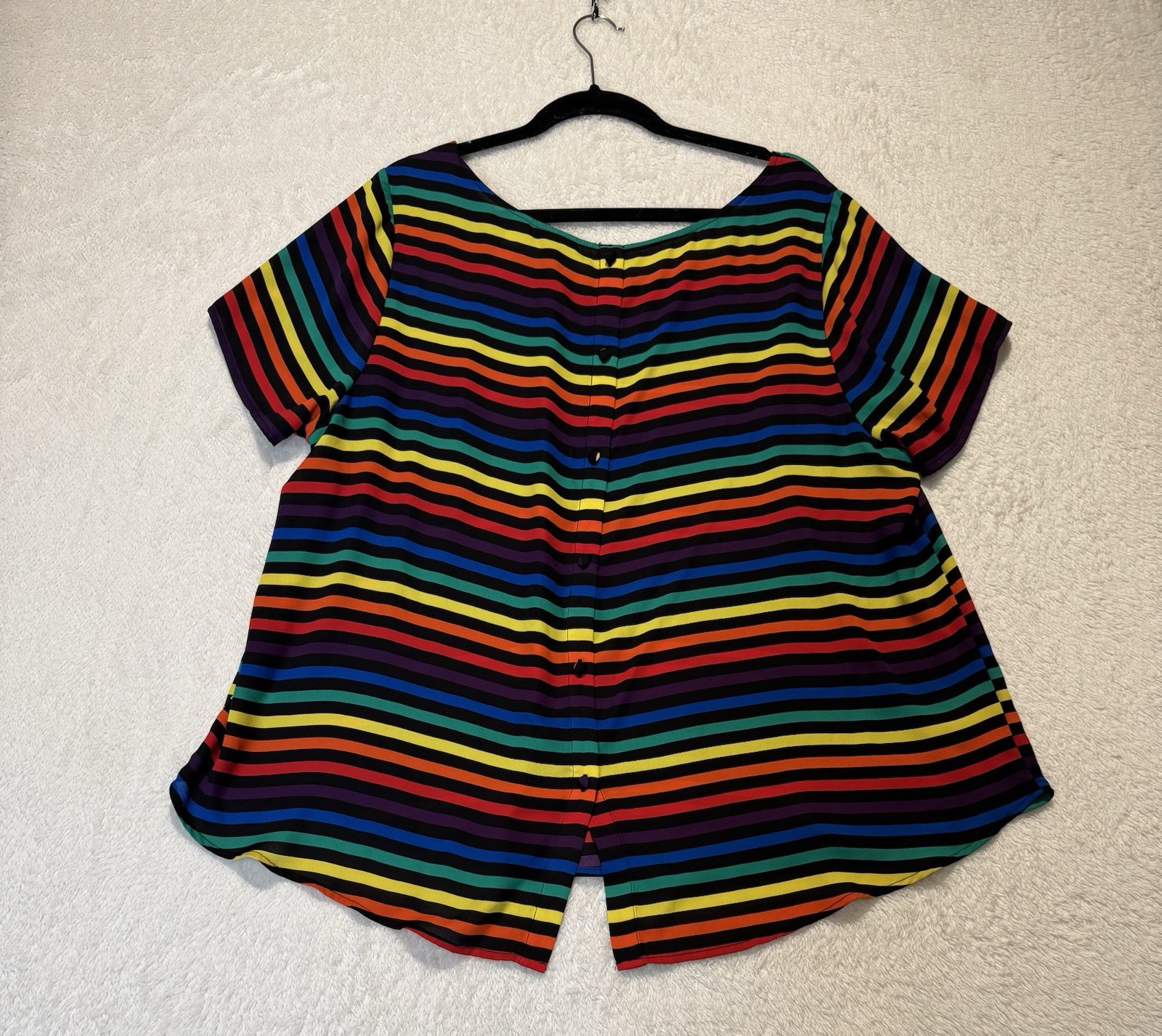 Torrid Striped Button Down Back Short Sleeves Top… - image 4