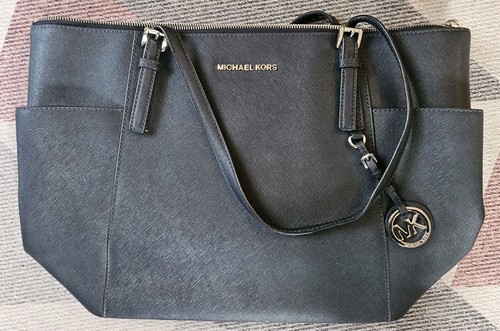 Michael Kors Jet Set - Dark Blue Leather Tote Shoulder Bag