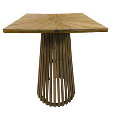 OM SHOWROOM Tavolo Alto Bar Teak Massello 70x70 / 80x80 Giardino Esterno H 110