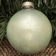 Vintage Shiny Brite Christmas Ornament Turquoise Blue Mercury Glass Ball 2.5
