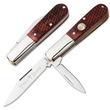 BOKER Treebrand 2BLD Barlow Brown Checkered Bone Classic Folding Knife 110892