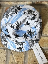 Janie and Jack Bucket Hat Palm Tree Print White Blue Black 12-24 Months Beach