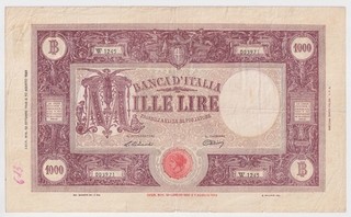REPUBBLICA ITALIANA 1000 Lire Grande M BI Decreto 12.10.1946 Banconota
