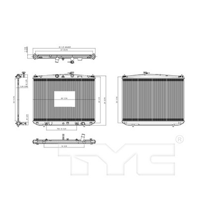Radiator for 14-15 Toyota Highlander 3.5L V6 Automatic Single Row