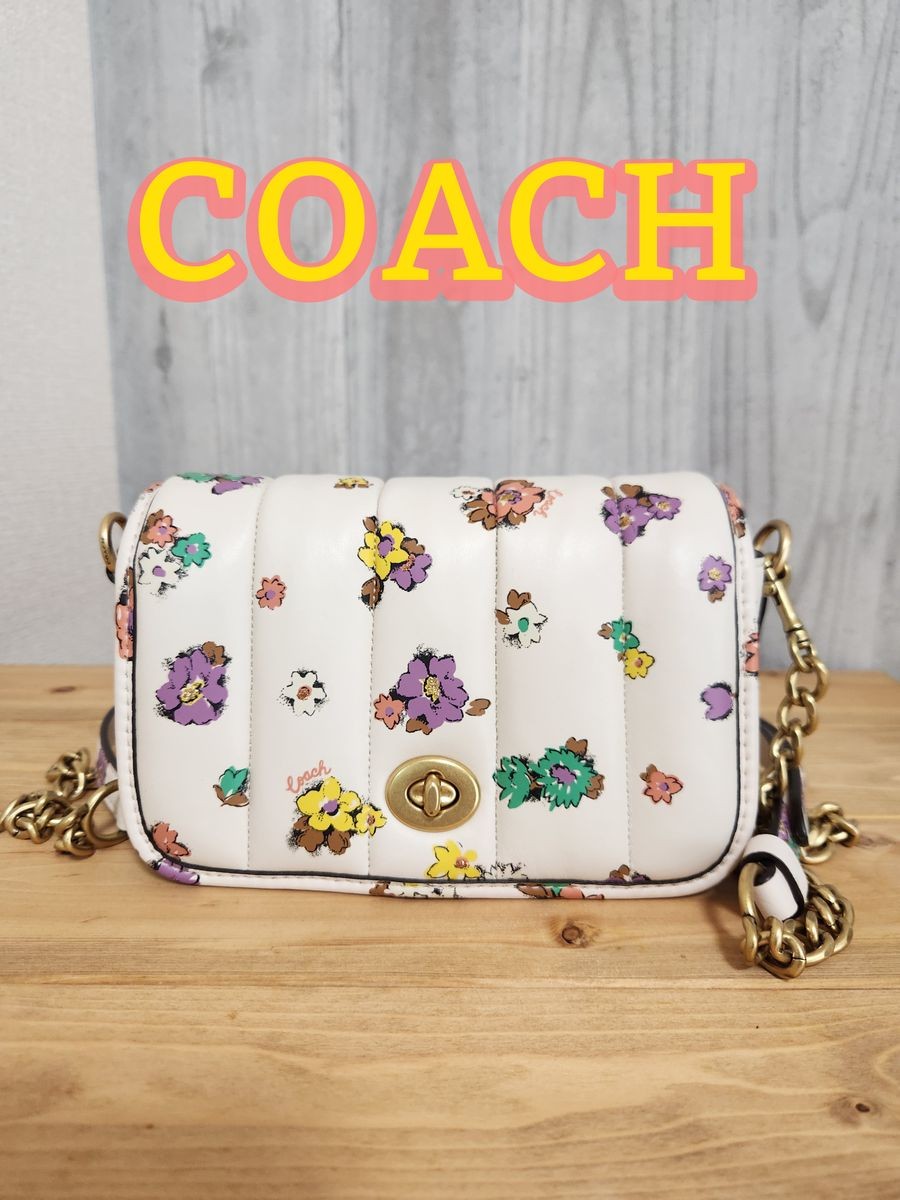 COACH Diagonal Quilted Dinky Shoulder Bag Excellent Condition