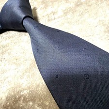 Louis Vuitton Navy Monogram Silk Tie Used