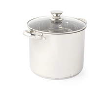 Image of Russell Hobbs Classic Deep Stockpot, Stainless Steel with Glass Lid 24/26/30 CM