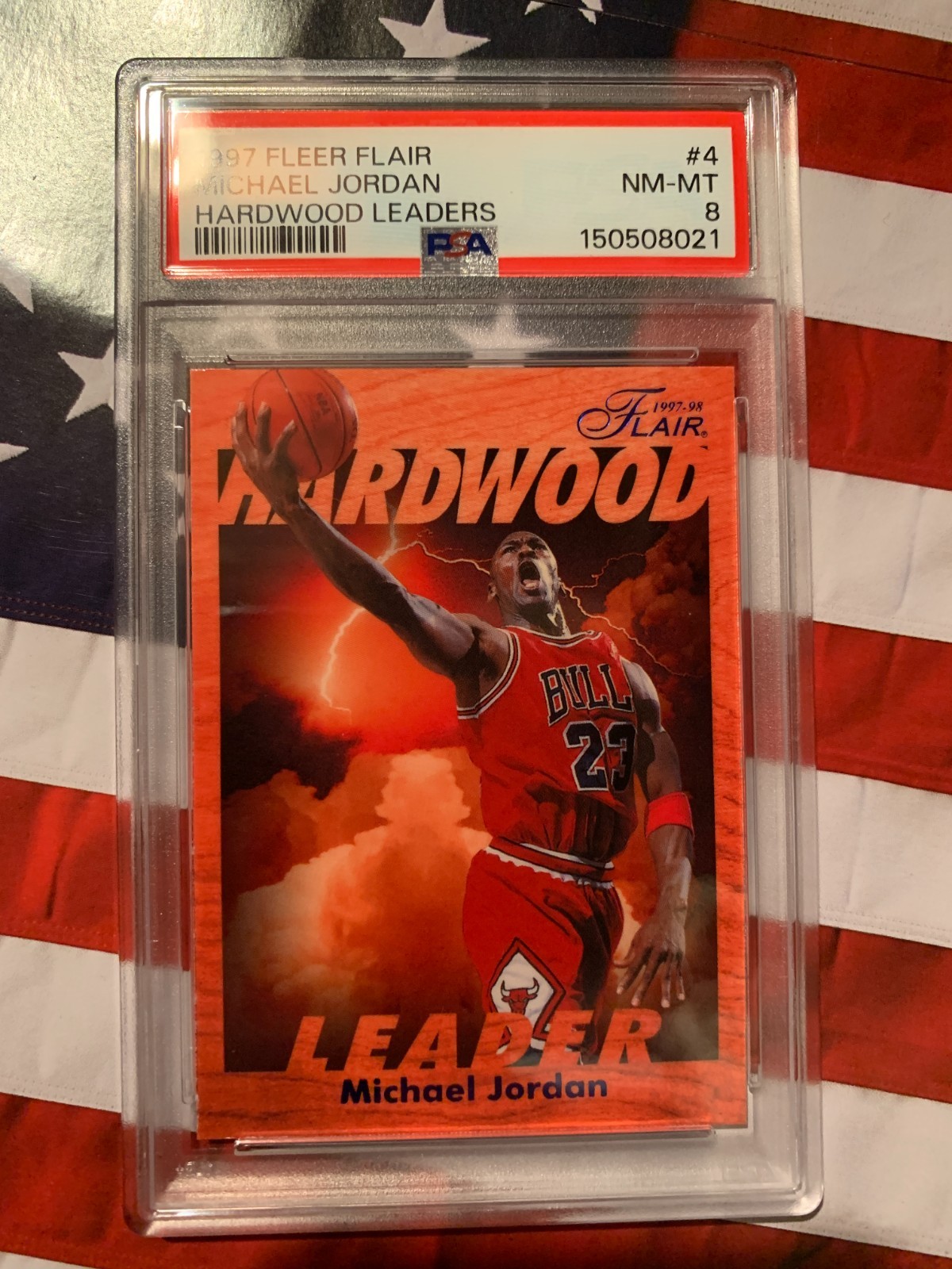 PSA 1997 Michael Jordan, FLEER FLAIR, HARDWOOD LEADER #4, Centered, Clean Card