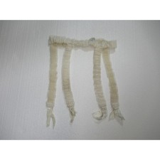 Vintage 50s Fredericks of Hollywood Frilly Lace Garter Belt Size 22-30 Ivory