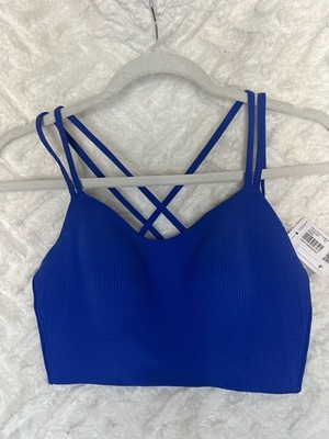 NWT Lululemon Like a Cloud Longline Bra B/C Ribbed Size 10 Blue Beach Ball
