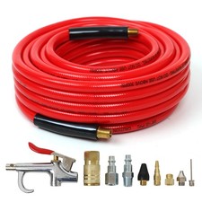 3/8" x 50ft PVC Air Compressor Hose WITH 10 Pieces Air Compressor Accessories...