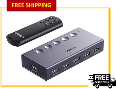 UGREEN HDMI Switch 5 In 1 Out 4K@60Hz with Remote Support 3D CEC HDR HDCP2.2