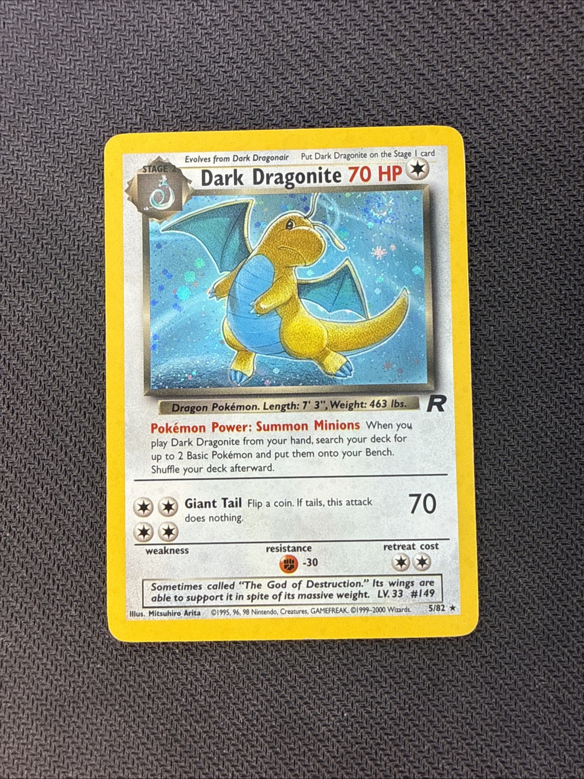 Dark Dragonite 5/82 Team Rocket-Unlimited Edition Holo MP SWIRL