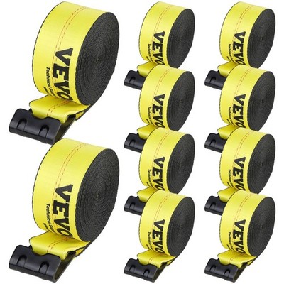 10 Pack 4x40 ft Heavy Duty Yellow Winch Straps 6000 lbs Working Load Limit