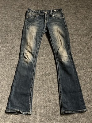 Miss Me Jeans Mid Rise Boot Cut Flare 27 Bedazzled Embroidered Y2K