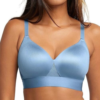Bali Womens One Smooth U Bounce Control Wire-Free T-Shirt Bra 40D-Blue Sky Ahead