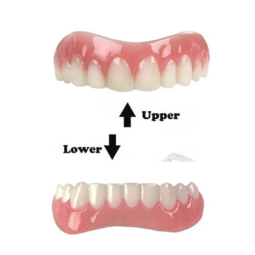 Smile Veneers Snap On falsche Zähne obere untere Zahnprothese gefälschte Zahnabdeckung - Bild 7 von 10