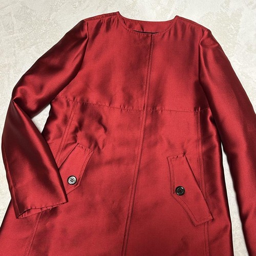 Burberry London Trench Coat Red Silk Women's Size 38 From Japan Used - Picture 6 of 14