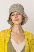 DIONA J STRAW BUCKET HAT ONE SIZE COLOR GRAY