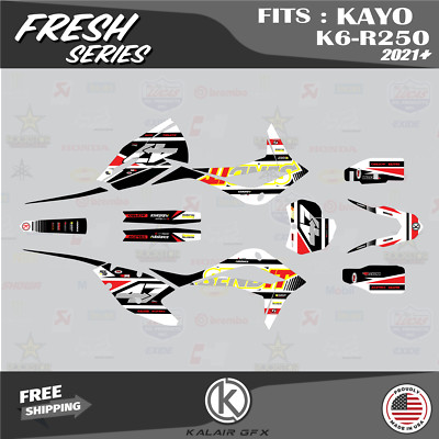 Graphics Kit for KAYO K6-R 250 Dirt Bike (2021+) Fresh Series - Red