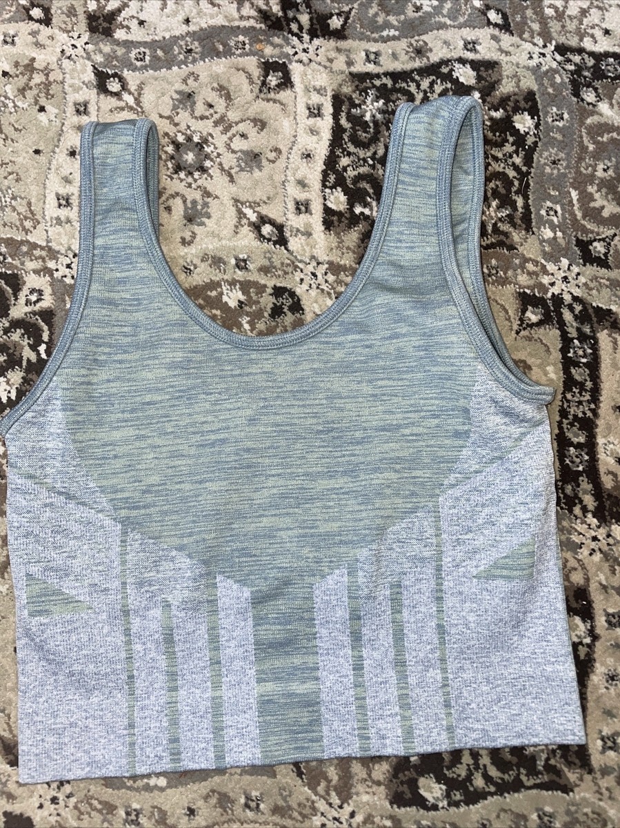 ALO YOGA 87370 gray BAND CROP TOP TANK SPORTS BRA SIZE SMALL | eBay