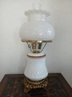 Milk Glass Hobnail Gone With The Wind GWTW Hurricane Lamp Vintage 17"