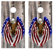 Patriotic American Flag Eagle Cornhole Board Decal Wraps FREE LAMINATION 947