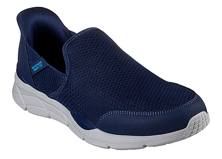 NEW Skechers Men Equalizer Navy Hands Free Swift-Fit Tennis 
