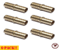 6-PACK 5/8 Brass Barb Hose Splicer Mender Straight Fitting Air Water Oil 129-10