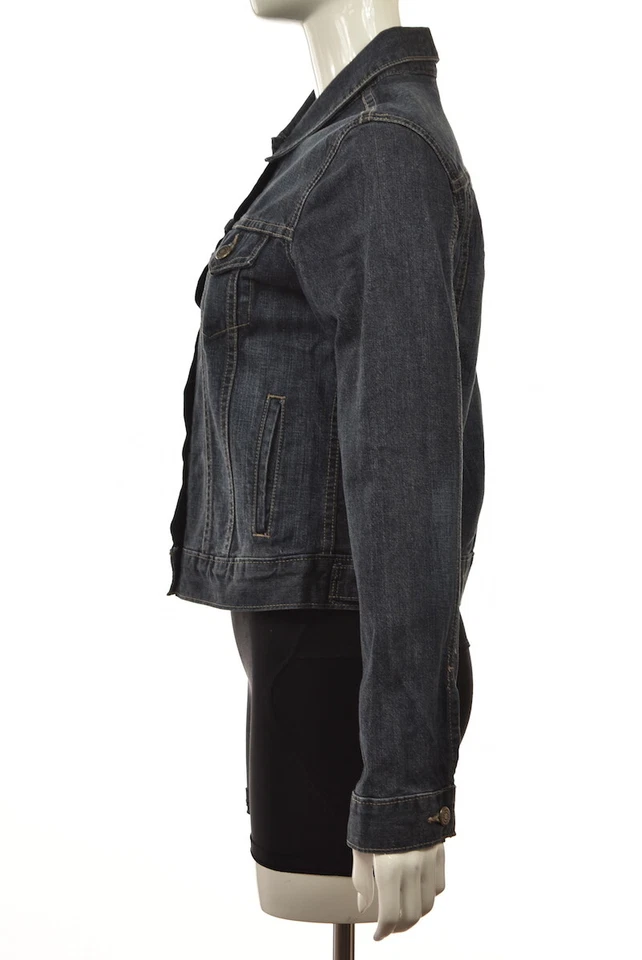 Chaqueta halógena para mujer talla M azul lavado medio manga larga algodón abrigo vaquero  Foto 3 de 4