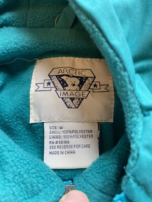 Yellowstone National Park Coat w/Hood~Size M~Green~Fleece Lined