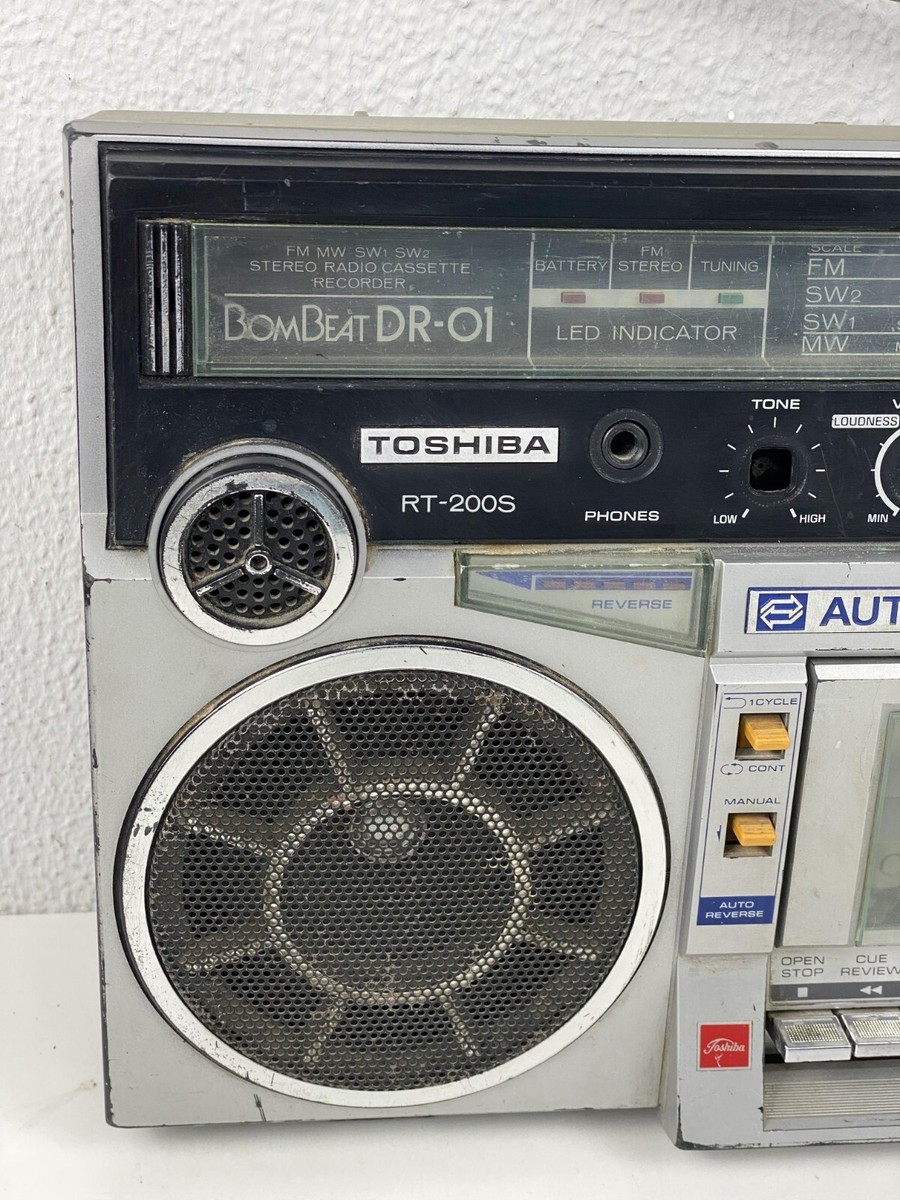 Vintage Toshiba RT-200S Stereo Boombox Cassette Recorder Player