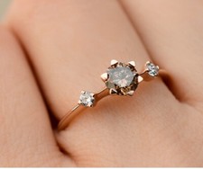 1Ct Lab-Created Chocolate Diamond Engagement Wedding Ring 14K Rose Gold Plated