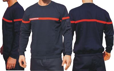 Sweatshirt mit rotem Streifen, FEUERWEHR eingestickt