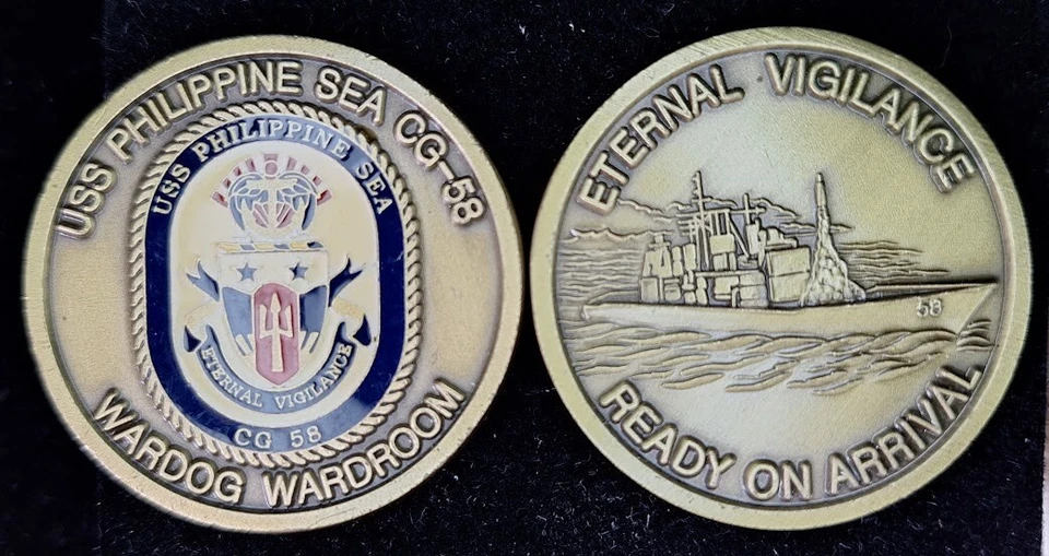 CG-58 USS PHILIPPINE SEA - Eternal Vigilance - Navy Challenge Coin