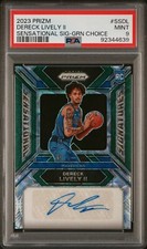 2023-24 Prizm Dereck Lively Green Choice Sensational Signatures RC /8 PSA 9.
