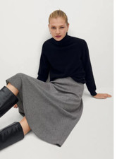 BNWT Mango Textured Midi Knit Elasticated Skirt Size M