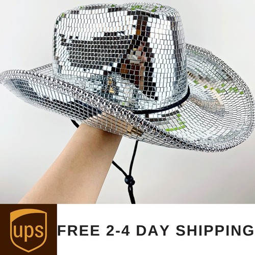 Disco Ball Cowboy Hat, Beyonce Mirror Ball Hat for Concerts , Music