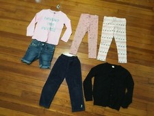 Lot of 7 Pcs Size 4-5T: 3 pcs Pants, 1 pcs Cardigan, 1 pcs Shorts, 1 pcs Shirt