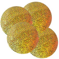 Sequin Round 4" / 100mm Gold Hologram Glitter Sparkle Metallic. Made in USA