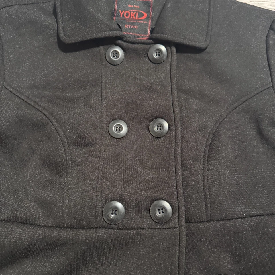Abrigo polar negro Yoki Outerwear damas niñas chaqueta mujer talla mediana Foto 3 de 4