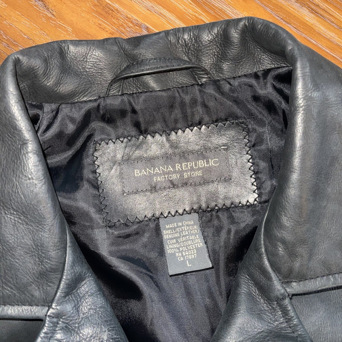 Vintage Y2K Banana Republic 100% Leather Button Up Jacket Coat