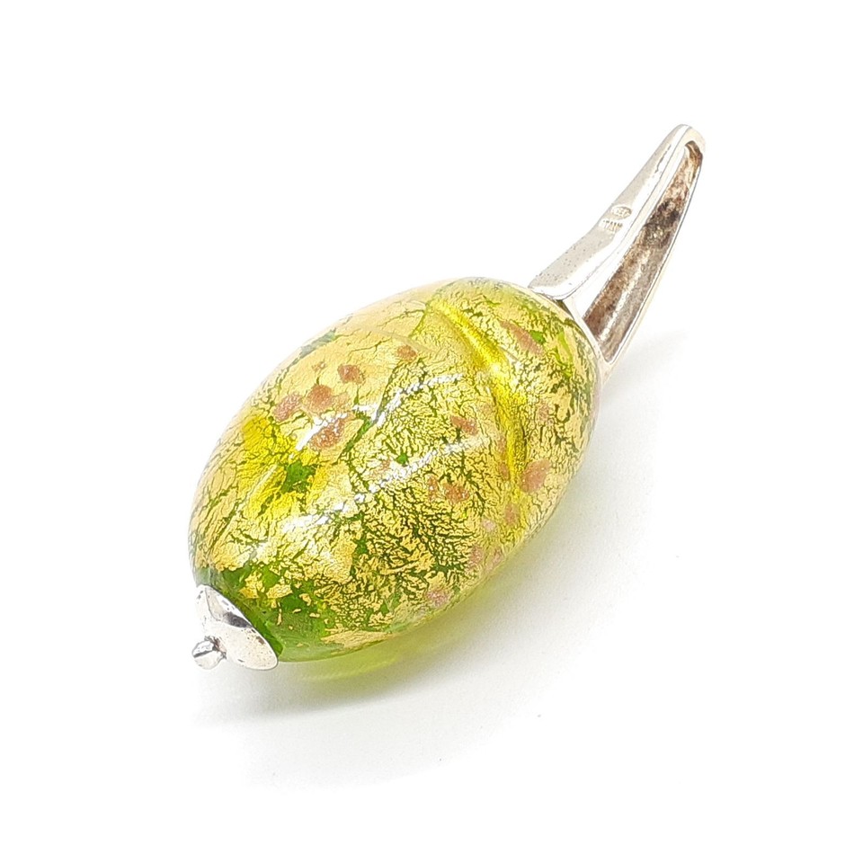 Glass SILVER 925 Italian Silver Jewelry Necklace Pendant Top