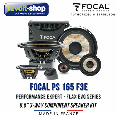 FOCAL PS 165 F3E Flax EVO 6.5   3-way component speaker kit; 80W RMS; 4Ω